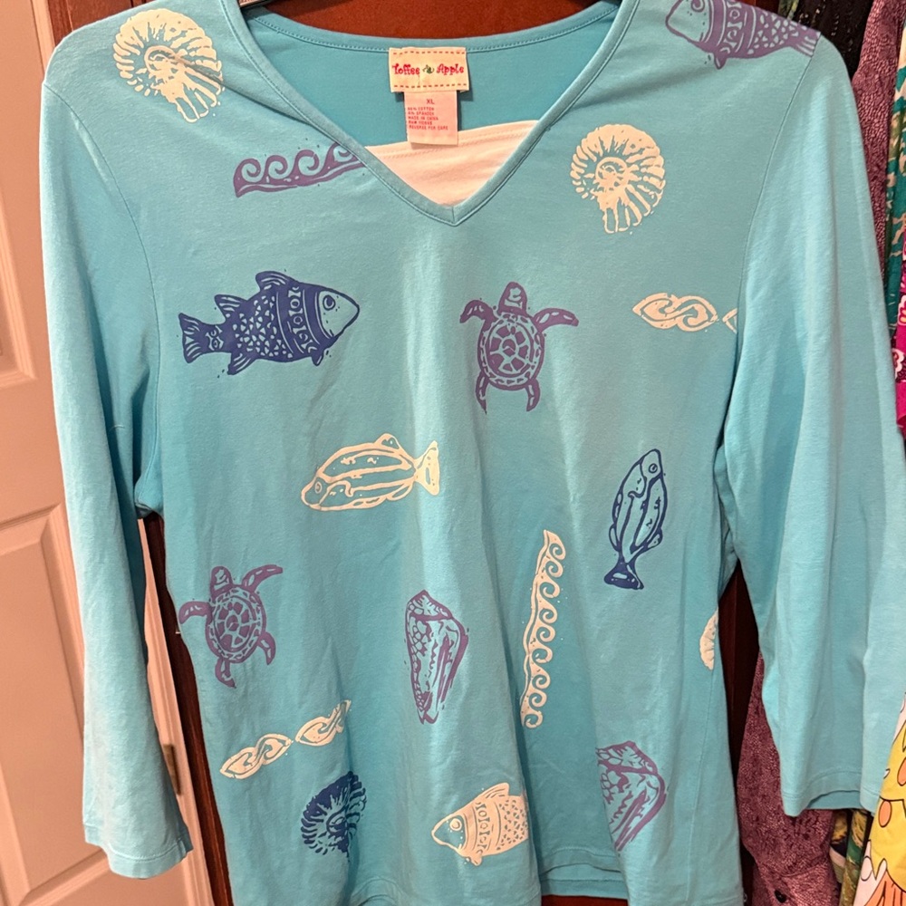 Blue and Purple Long Sleeve Top